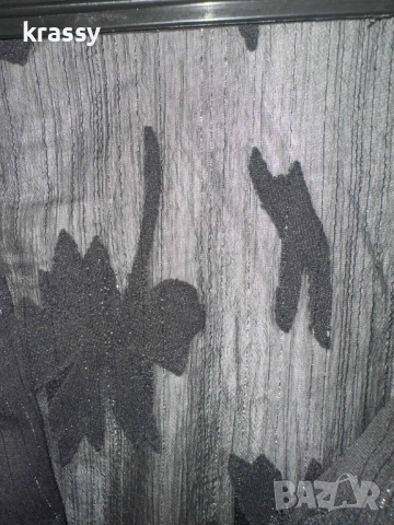 Страхотна макси дамска блуза с релефни цветя (размер ХЛ), снимка 2 - Блузи с дълъг ръкав и пуловери - 52263201