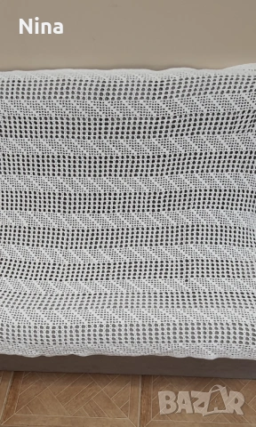 плетена покривка, снимка 2 - Покривки за маси - 53501589