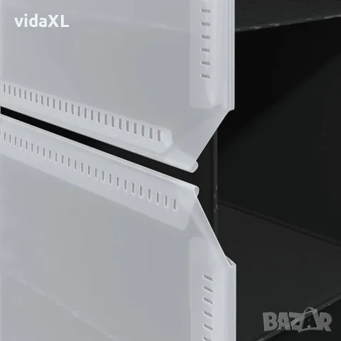 vidaXL Модулен шкаф с 9 отделения, 109x36,5x143 см, черно и бяло, снимка 8 - Шкафове - 56146354