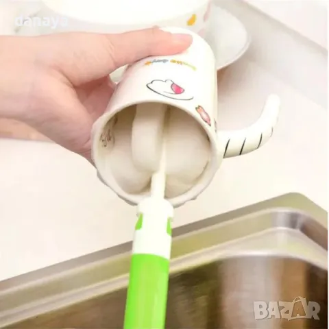 5378 Четка за миене на бутилки и чаши, 22 см, снимка 4 - Мопове, кофи, четки и метли - 47711692