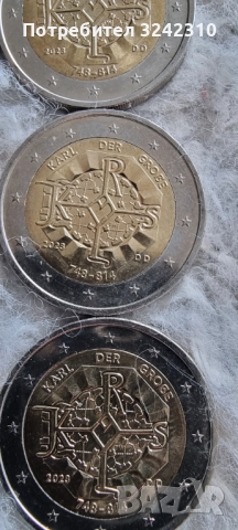 Монета от 2 евро Карл Велики 2023, снимка 2 - Нумизматика и бонистика - 52870193