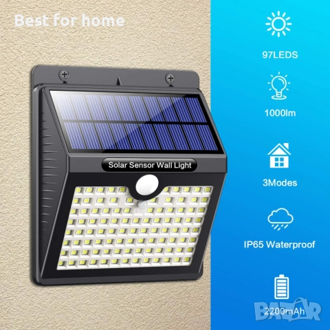 Соларни лампи за външна употреба със сензор за движение, снимка 2 - Соларни лампи - 52403482