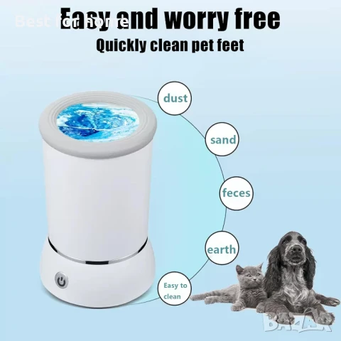  Автоматичен почистващ и масажен уред за кучешки лапи, снимка 2 - Друга електроника - 50536098