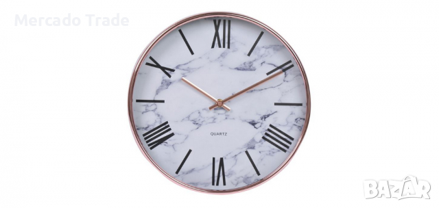 Декоративен стенен часовник, Мраморно бяло