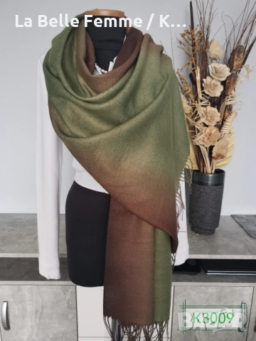 Шалове от шашмир с втъкана златна нишка, снимка 3 - Шалове - 51941414