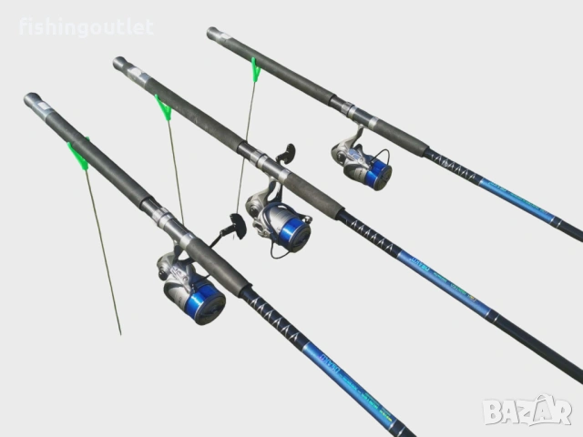 Нов шарански комплект - 3 въдици 3мт до 400гр акция и три макари 10 000 с корда, снимка 5 - Въдици - 33674288