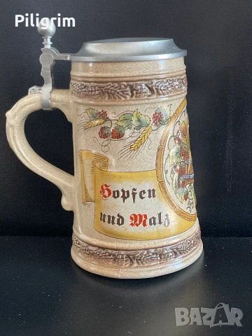 Керамична халба за бира “Gerz”, 96% Zinn, Германия., снимка 1