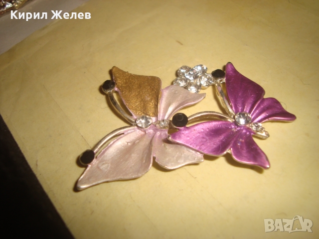 НЕЖНИ ПЕПЕРУДИ с ИНКРУСТИРАНИ КРИСТАЛИ СРЕБРИСТО ФИНО УКРАШЕНИЕ БИЖУ НАКИТ 26417, снимка 3 - Други - 36064043