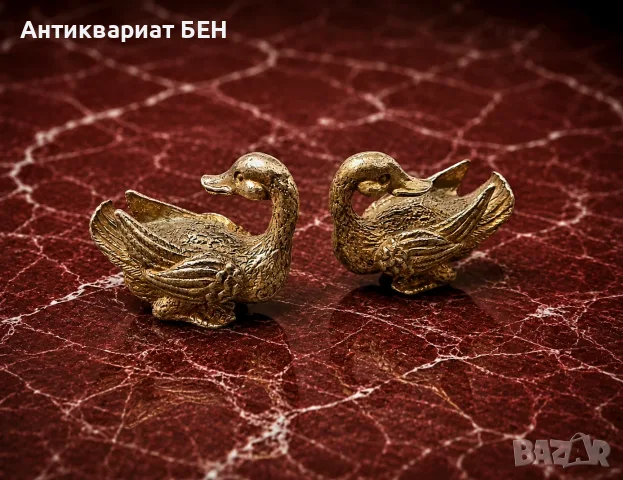 МИНИАТЮРЕН ВИНТИДЖ КОМПЛЕКТ – ДВЕ ДЕКОРАТИВНИ ПАТЕТА 🦆, снимка 2 - Антикварни и старинни предмети - 55827786