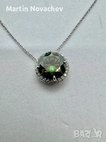 Сребърно колие с мойсанит (Диамант) 5 карата, снимка 7 - Колиета, медальони, синджири - 53861673