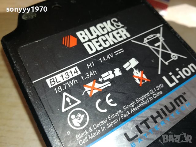 BLACK DECKER 14,4V-LITHIUM BATTERY PACK-ВНОС FRANCE 2410231633, снимка 6 - Винтоверти - 42703623
