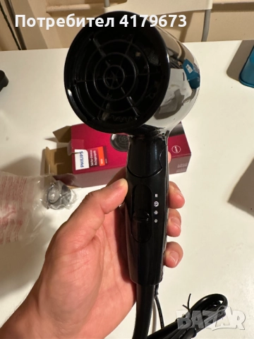 Напълно нов сешоар Philips черен лек сгъващ се удобен  , снимка 14 - Сешоари - 51967502