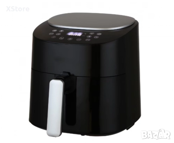 Фритюрник, 1300W, 4.2л., горещ въздух, таймер, до 200°C, Черен/Бял