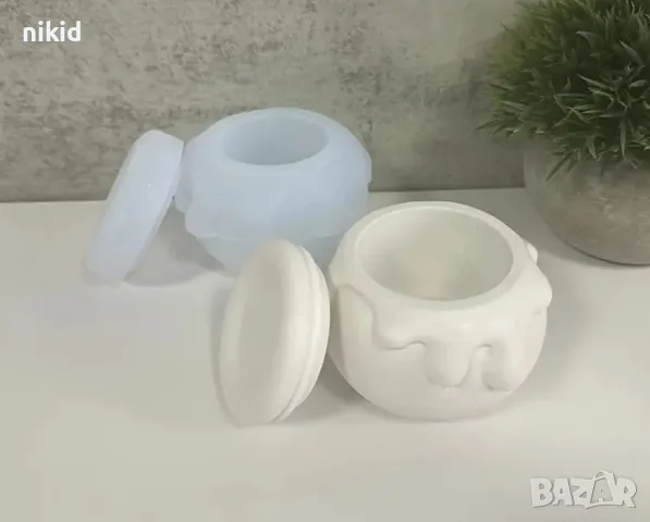 3D Буркан с капачка 2 части силиконов молд форма смола гипс