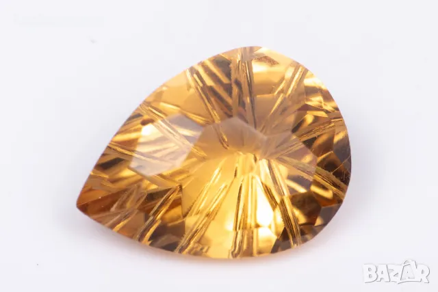 Цитрин 4.34ct VS fancy капковидна шлифовка