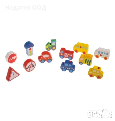 Дървена играчка с автомобили, 22x29cm, снимка 2 - Образователни игри - 49445323