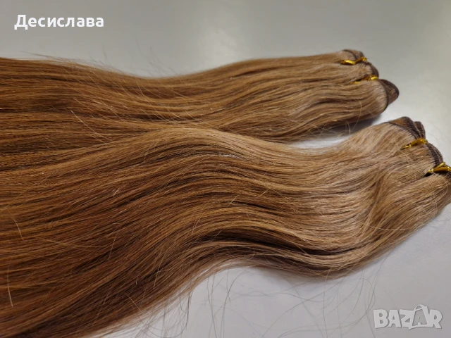 Естествена лукс кафява коса, много гъста с плътни крайща! Подходяща за трайно поставяне!, снимка 6 - Аксесоари за коса - 50992541