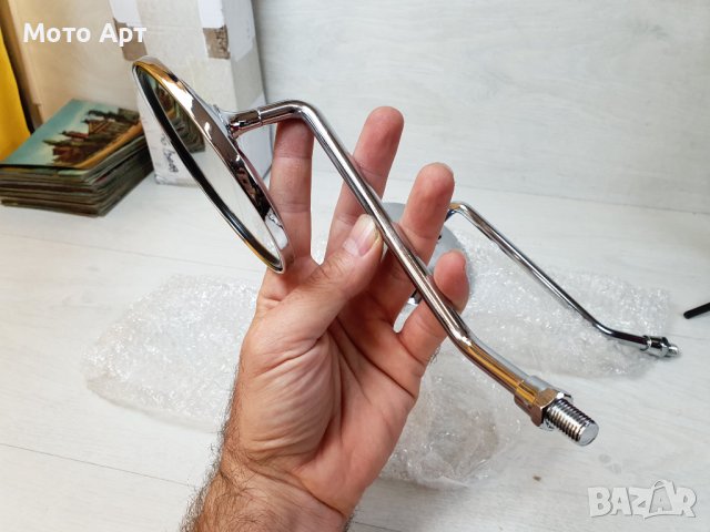 Хром Огледала за Мотор Кръгли Ретро, Нови, снимка 7 - Аксесоари и консумативи - 39916327