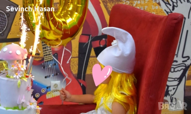 Детски костюм/ рокля,перука, шапка/ на Смърфиета- 6-7 години, снимка 12 - Други - 52207180