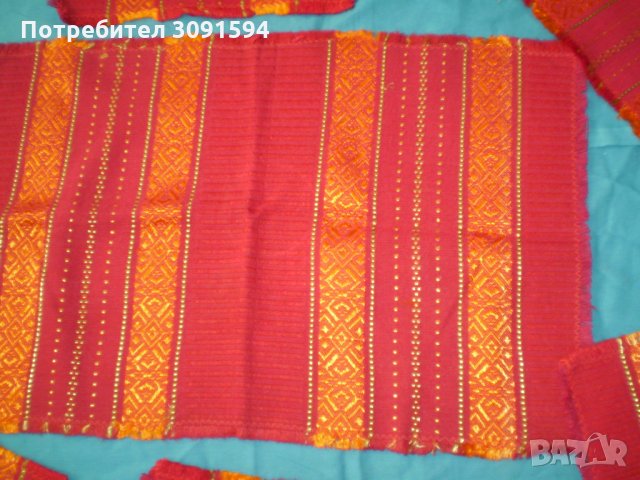 Традиционна червена  българска покривка с 6 салфетки  Българска шевица, снимка 3 - Покривки за маси - 35726574