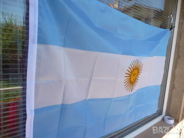 Ново Знаме на Аржентина Меси Марадона футбол Буенос Айрес Южна Америка, снимка 2 - Декорация за дома - 50108803
