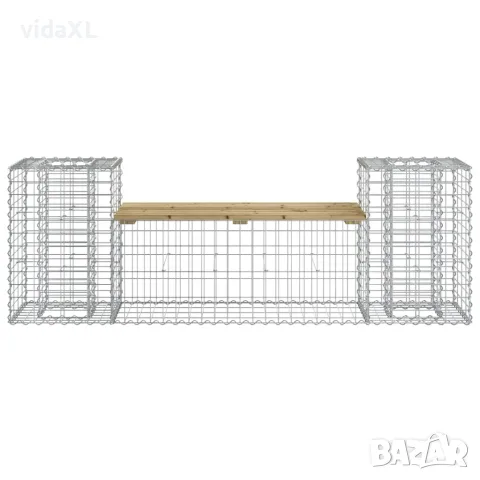 vidaXL Градинска пейка габионен дизайн 183x41x60,5 см импрегниран бор, снимка 5 - Градински мебели, декорация  - 56148067