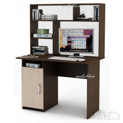 Бюро 110см. с надстройка и плавна врата(код-1181, снимка 2 - Бюра - 40935004