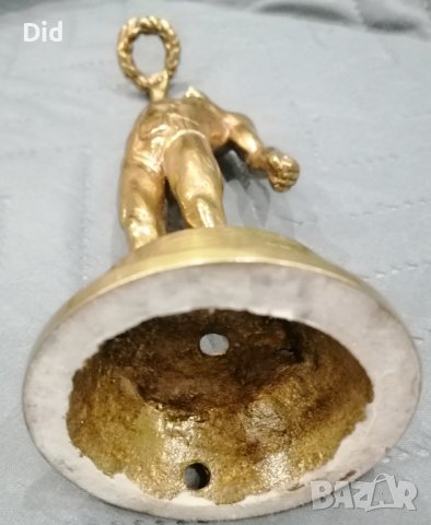 Бронзова стара статуетка пластика от социализма 22 см. , снимка 5 - Антикварни и старинни предмети - 39491631