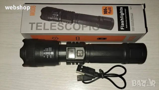 Компактен и ултра ярък лазерен фенер , Зареждане Type-C , снимка 1