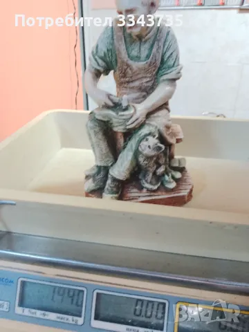 Красива масивна статуетка Обущаря със котката CAPODIMONTE., снимка 2 - Статуетки - 49565520