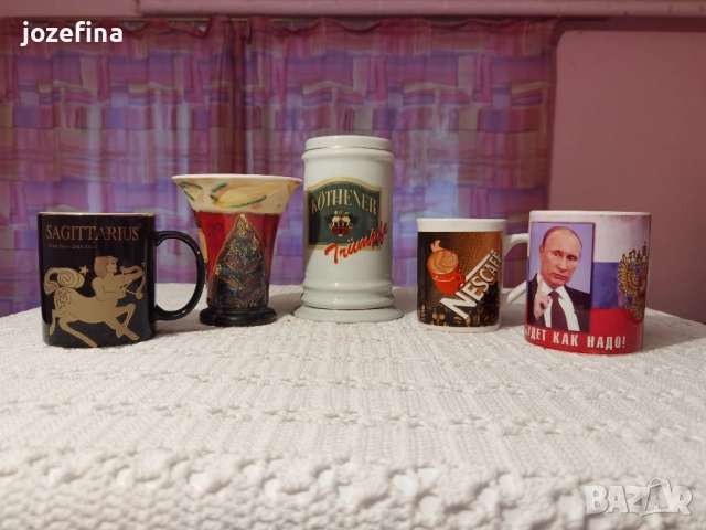 Керамични чаши различни, Арт, гръцка, халба,нес кафе, с образа на Путин, снимка 3 - Декорация за дома - 51883214