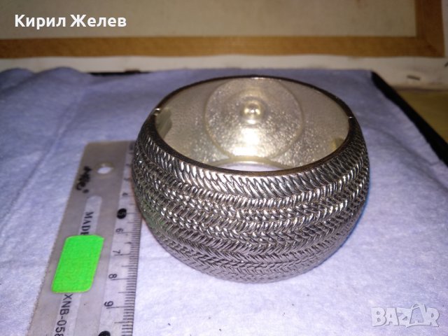 ПРЕКРАСНА с РЕТРО ОРНАМЕНТИКА СРЕБРИСТА МЕСИНГОВА ВИНТИДЖ БЕЛ ЕПОК СТИЛ ГРИВНА 15220, снимка 9 - Гривни - 41202158