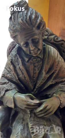 Статуетка фигура на възрастна китайка - материал камък паста, снимка 6 - Антикварни и старинни предмети - 53422261