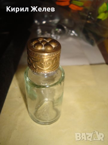 МУСКАЛ СТАРО ШИШЕНЦЕ за РОЗОВА ВОДА БРОНЗОВО ОРНАМЕНТИРАНО КАПАЧЕ АРТ НУВО СТИЛ РЯДКО 24780, снимка 6 - Антикварни и старинни предмети - 34507889