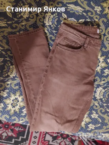 Кафяви дънки ефектни , снимка 2 - Дънки - 48411260