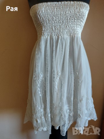 Ефектна бяла рокля дантела, снимка 1 - Рокли - 34184494