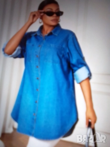 дънкова риза макси размер нова 
