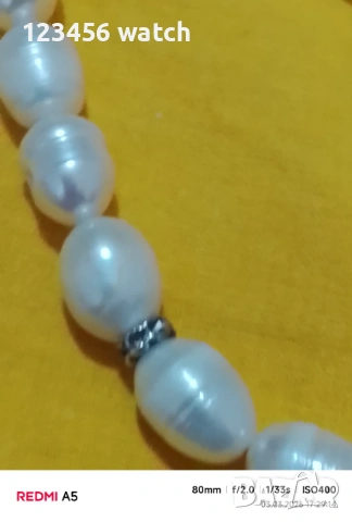 Старо колие от естествени перли, снимка 4 - Колиета, медальони, синджири - 53696176