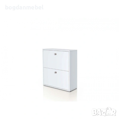 Шкаф за обувки Мебели Богдан 210-BM, бяло