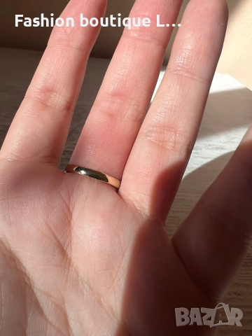 Златист пръстен с пеперуда от прозрачен кристал ❤️, снимка 6 - Пръстени - 52247735