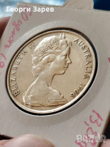 Австралия,кралица Елизабет II 50 цента 1966 год, сребро, тегло 13.28 гр, проба 800/1000 , снимка 3 - Нумизматика и бонистика - 53479466