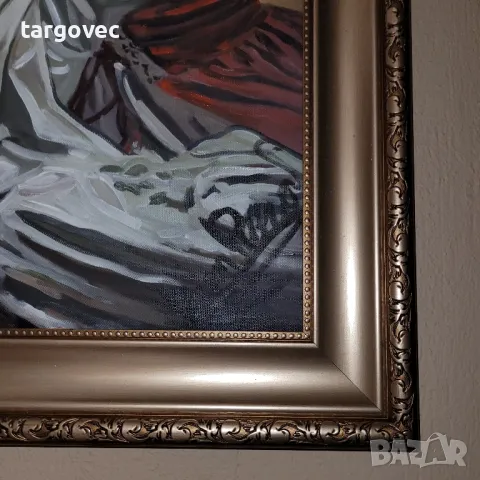 Деян Петров прекрасна картина момиче с нар, снимка 2 - Картини - 50401726