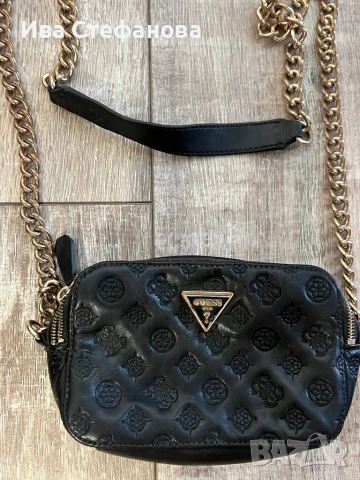 Уникална оригинална моркова черна чанта Guess, снимка 9 - Чанти - 47319974