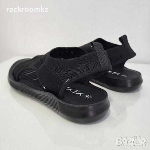 Удобни дамски сандали с ластик в черен цвят , снимка 3 - Сандали - 41488877