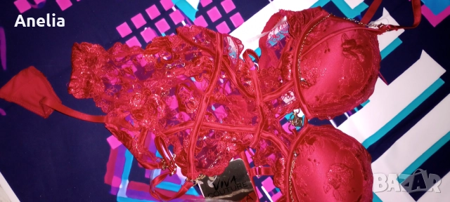 Дамско Боди Бюстие Червен Сутиен Лукс ХС С 75 Б, снимка 9 - Бельо - 52557894