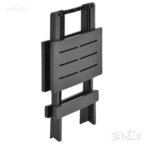 vidaXL Сгъваема градинска маса, антрацит, 45x43x50 см, пластмаса, снимка 3 - Градински мебели, декорация  - 56147659
