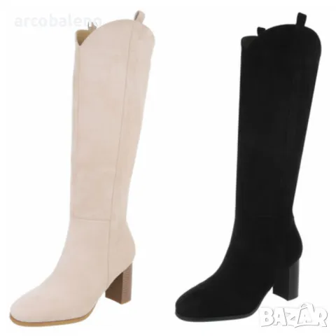 Дамски ботуши на висок ток, 2цвята 