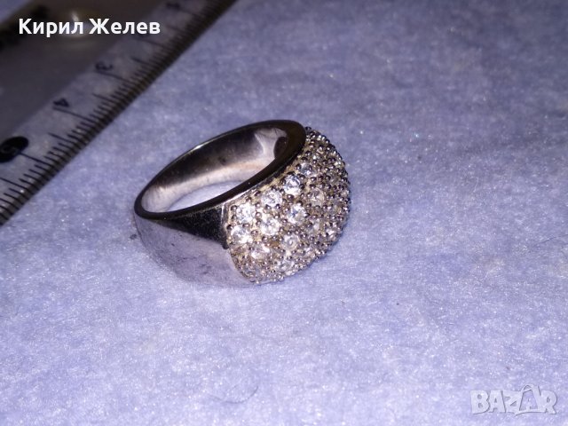 ПРЕКРАСЕН СКЪПОЦЕНЕН СРЕБЪРЕН ФЕШЪН ПРЪСТЕН СРЕБРО 925 с МНОГО ФАСЕТИРАНИ БЛЕСТЯЩИ ЦИРКОНИ 34426, снимка 13 - Пръстени - 39507258