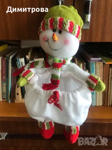 Коледни артикули : снежен човек /чорап/, свещник, червена свещ