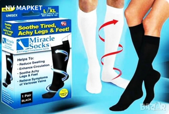  Еластични компресионни чорапи , снимка 4 - Дамски чорапи - 53195850